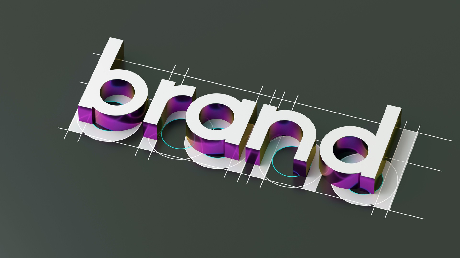 Brand Identity Design 3D Rendered Concept